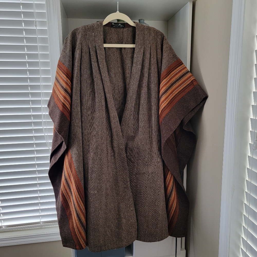 Italian Wool Poncho Shawl Cape #2889